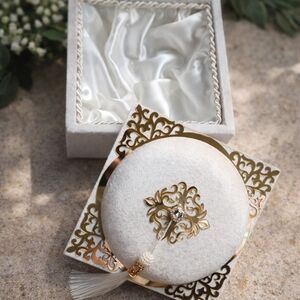 Elegant Gold and Cream Decorative Box